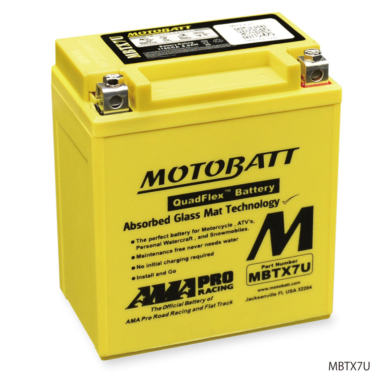 Battery MBTX7U Motobat Bike Motorcycle Initial Charged Ready to Use Maintenance Free MOTOBATT