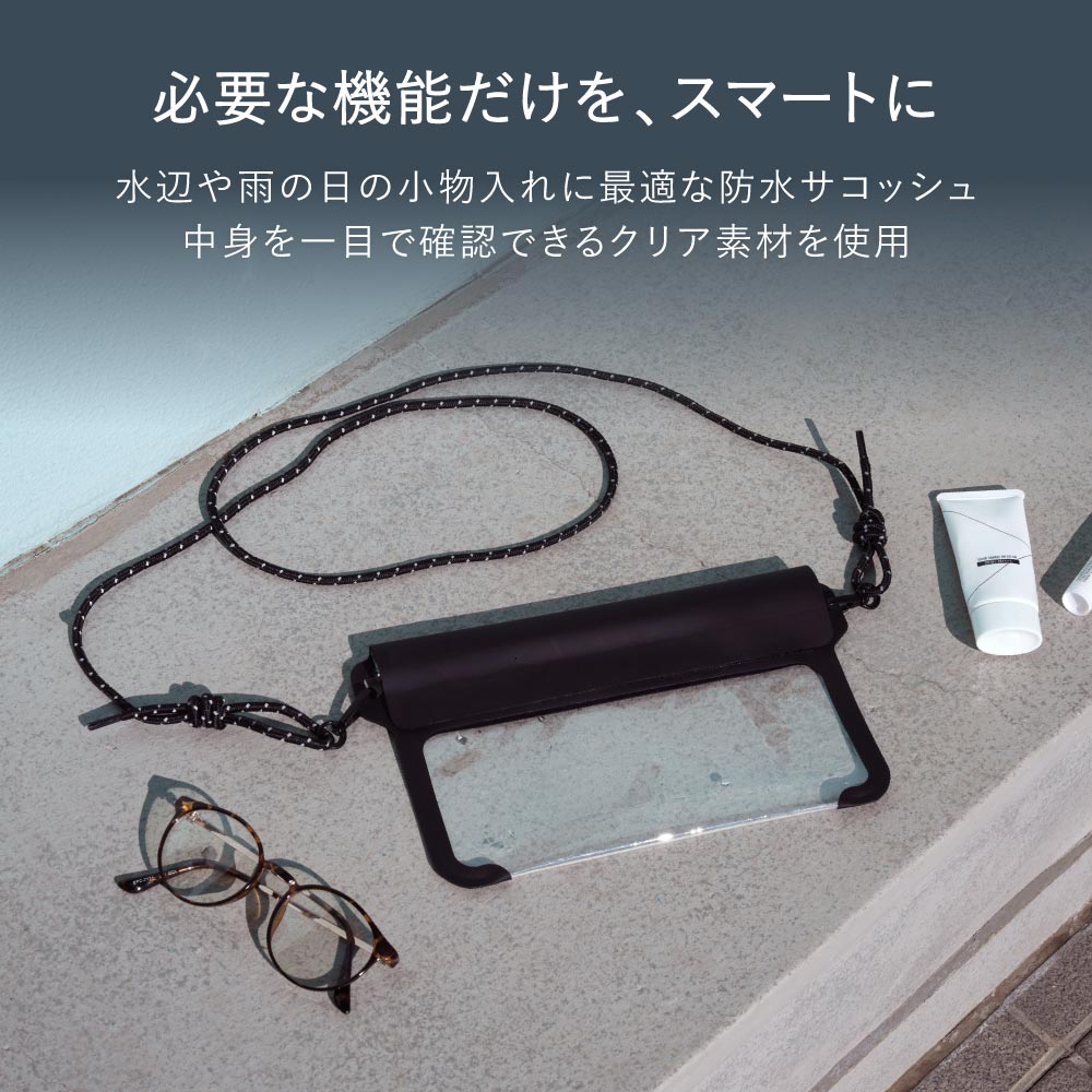 2026新商品 OWLTECH  防水サコッシュ スリムタイプ リフレクター付き パラコードストラップ採用 防水保護等級 IPX8準拠 写真撮影 タッチ操作可能 OWL-WPBAG13