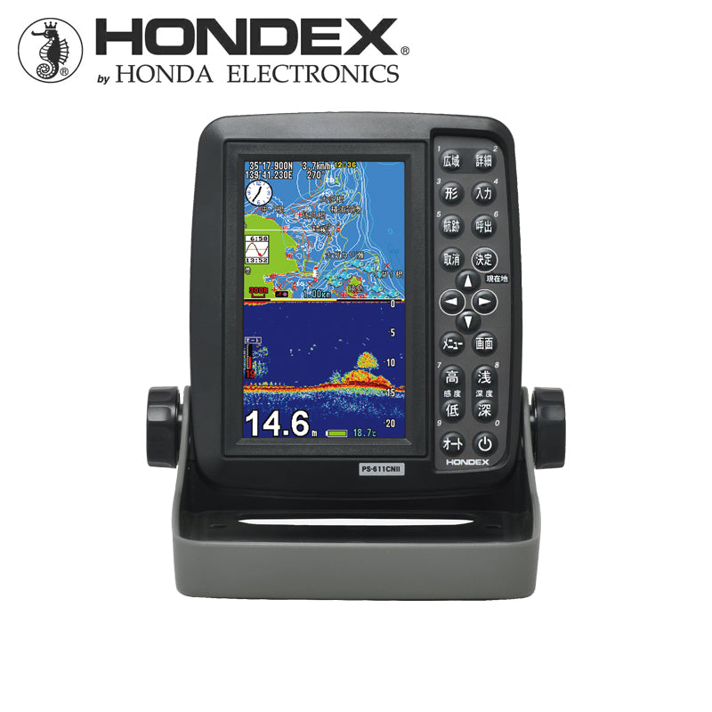 HONDEX 5型ワイド液晶ポータブルプロッター魚探 PS-611CNⅡ ホンデックス 43727