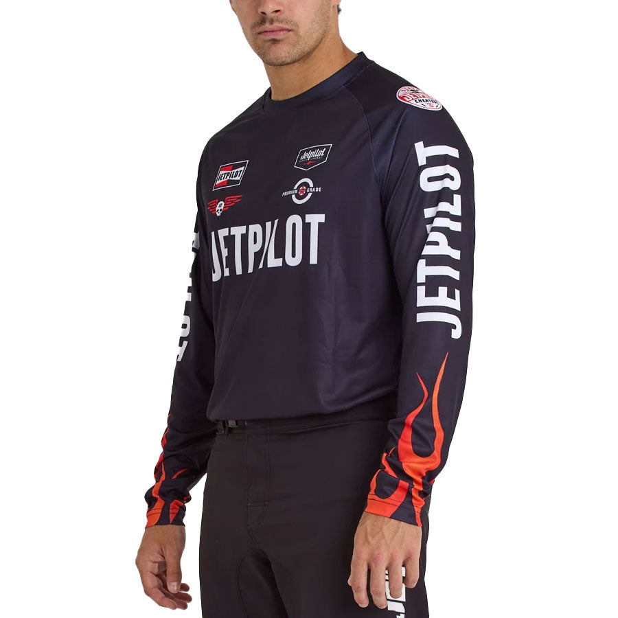 [New for 2025] JETPILOT VINTAGE FLAMES MOTO JERSEY Jet Pilot Rashguard Jersey Men's S24619