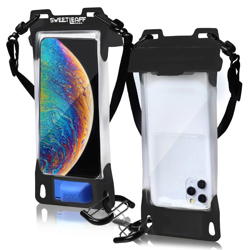 Sweetleaff Smartphone Waterproof Case Equipped with Air Pump, Face Recognition IPX8, Large Size, Underwater Photography, Beach, Pool, Outdoor, Marine Sports