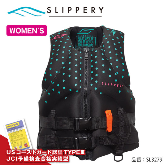 SLIPPERY Life Jacket for Small Ships Special JCI Preliminary Inspection Approved SLIPPERY Women's SURGE NEO VEST Women's