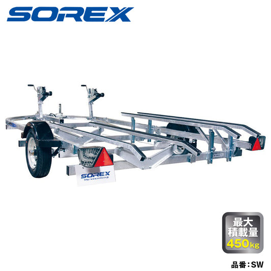SOREX TWIN JET SW 2 boats, steel frame, regular 8 number, regular car, maximum load capacity 450kg, trailer
