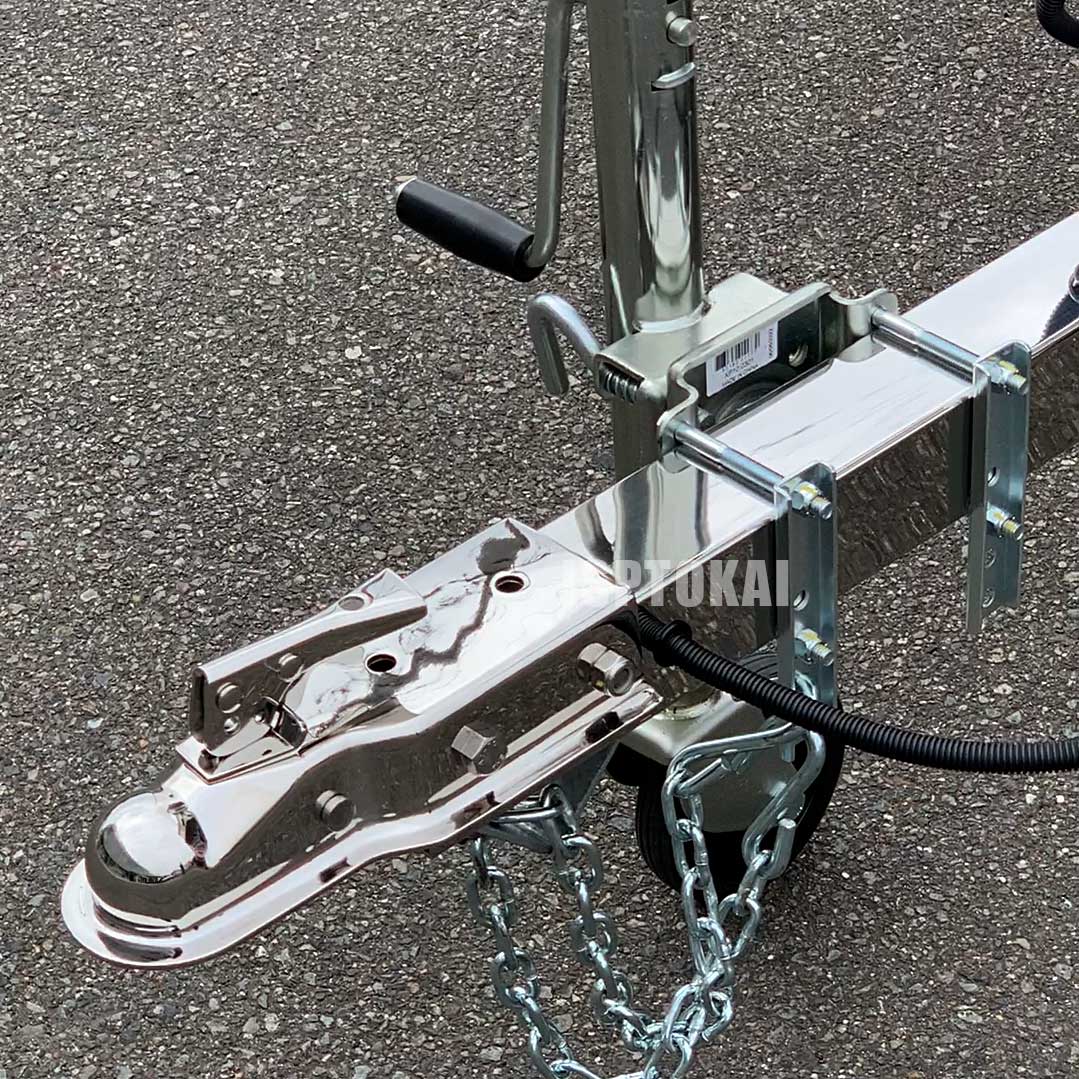 TC-03SUSP トレーラー カプラー ボール径2インチ フレーム幅85mm対応 ステンレス ポリッシュ 牽引 バイク キャンピングカー