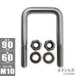 Stainless steel square U bolt U-shaped bolt 90×60×φ10 U-SUS1001