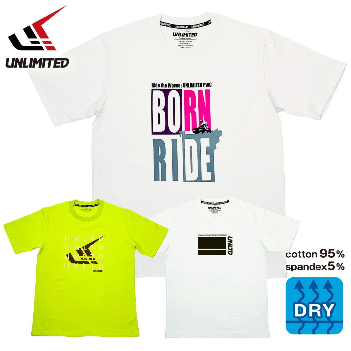 【新作】UNLIMITED HYDRO Tシャツ ユニセックス 男女兼用 SPF50 紫外線対策  ストレッチ素材 ULU241 ULU242 ULU243