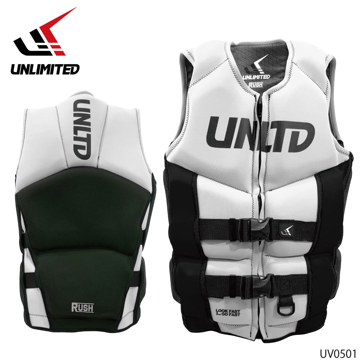 [2024 New Item] UNLIMITED RUSH Life Jacket Men's Jet Ski Neo Vest Small Special JCI Preliminary Examination USCG UV0501