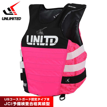 UNLIMITED RUSH S/E ライフジャケット サイドエントリー 大人用 ライフベスト 小型船舶特殊 ジェットスキー アンリミテッド JCI UV0603