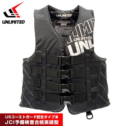 UNLIMITED COMFORT Life Jacket for Men, Jet Ski, Life Vest, Nylon, Unisex, Small Special, JCI Preliminary Inspection, USCG UV2302 
