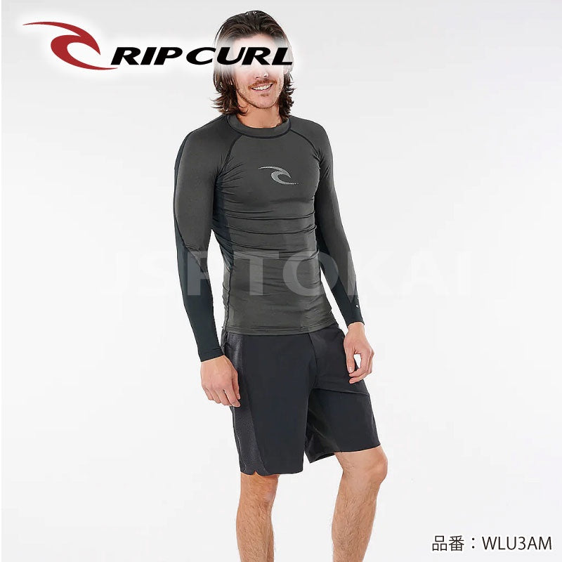 [SALE] RIPCURL WAVES LONG SLEEVE UV TEE WLU3AM Surf Rash Guard 22SP RIPCURL Men's Long Sleeve Marine Sports Popular Brand