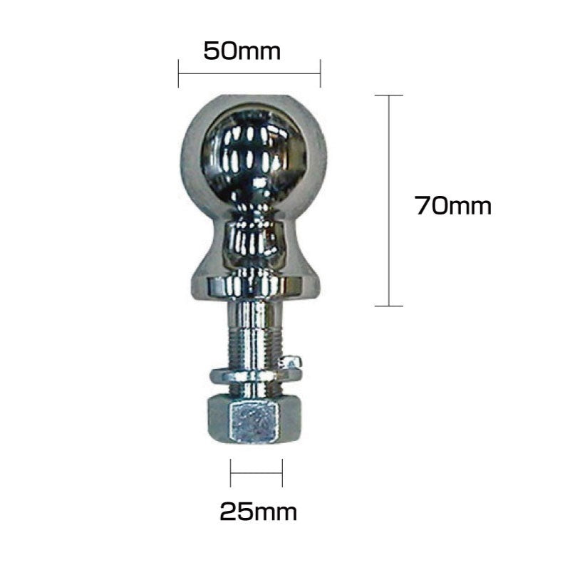 Hitch Ball 50mm Stainless Steel [Shaft Diameter 25mm] 0206-02 Trailer Parts Boat TIGHTJAPAN