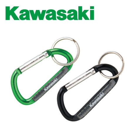 カラビナキーホルダー Kawasaki　カワサキ　正規品　J7002-01　グリーン　ブラック