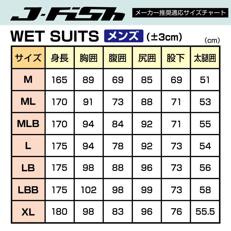 J-FISH Evolution Wetsuit Men's JWS-401 Two Piece