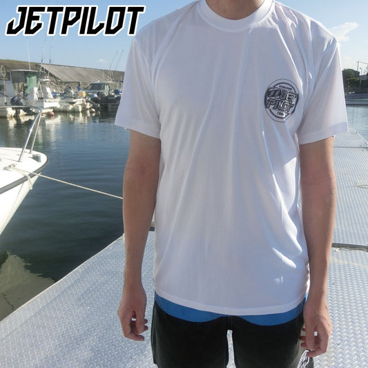 Jet Pilot LIVE FAST Hydro Men's Rash Guard Jet Ski UV Care Running Gym S14661 White