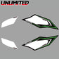 ULDK-ULTRA-FR UNLIMITED Decal Kit ULTRA Bib Sheet Front &amp; Rear Jet Ski Personal Watercraft JETSKI PWC Unlimited